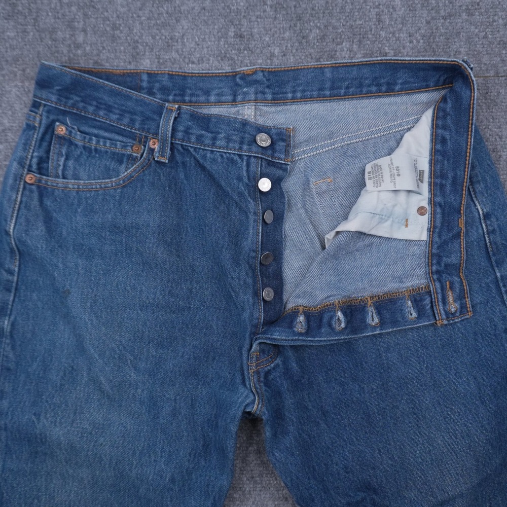 Levi's 501 Original Fit Jeans Mens 38x32 Blue Straight Leg Button Fly Denim‎